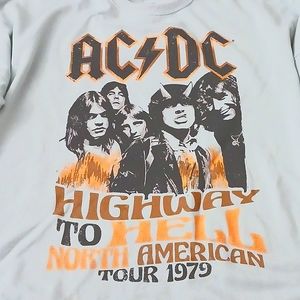 Women's 1X AC/DC rock concert band sweatshirt long sleeve shirt top new with tag